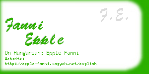 fanni epple business card